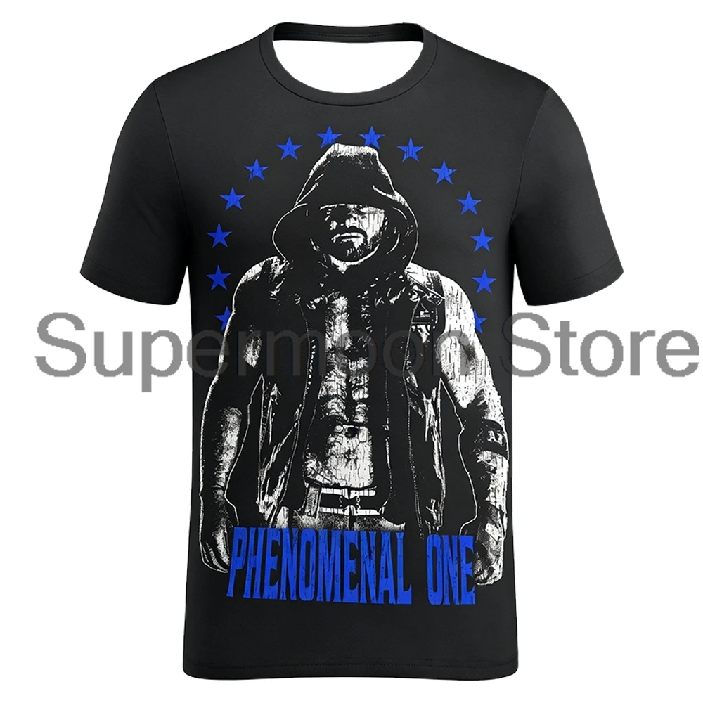 Men's Black AJ Styles Untouchable T-Shirt O-Neck Short Sleeve Streetwear Tee Women Men Outdoor Sportwear Tops
