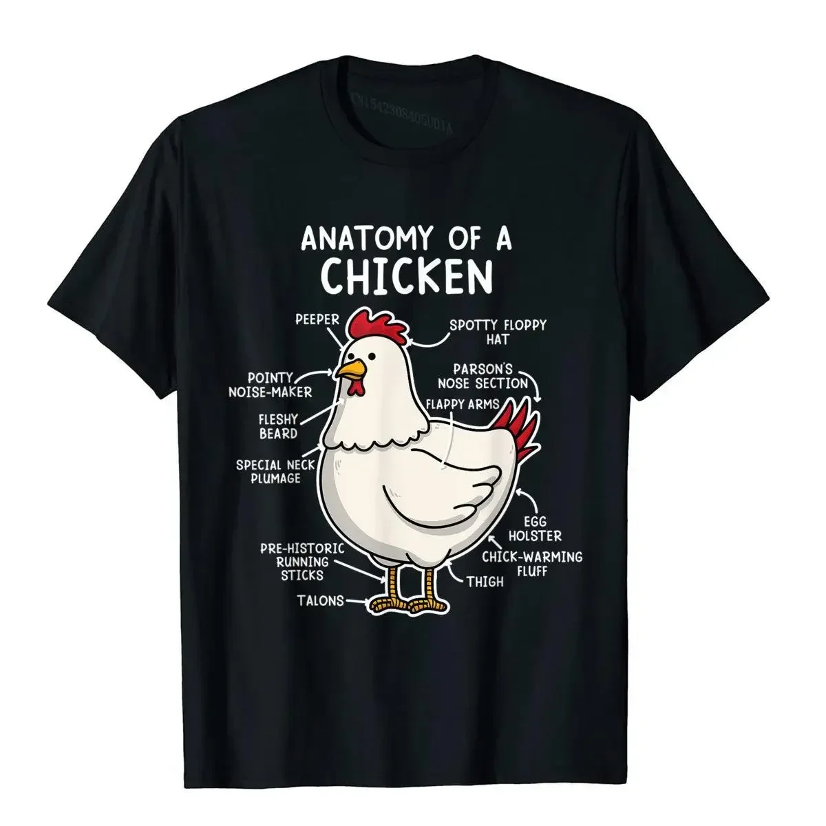 Anatomy Of A Chicken Tee Country Farm Women Girl T-Shirt Tops Shirt Retro Manga Cotton Boy T Shirt Gothic