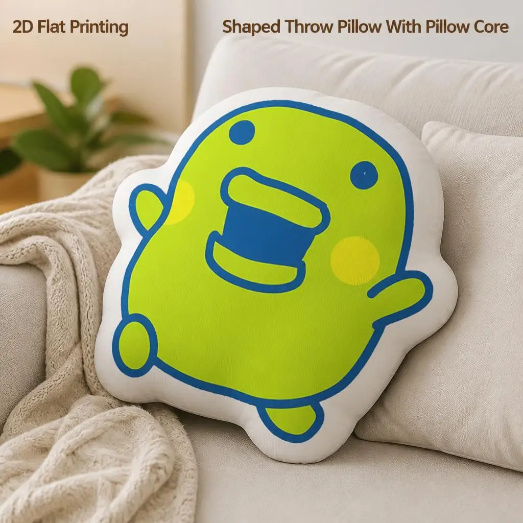 T-Tamagotchis Kuchipatchi Shaped Throw Pillow Stuffed Cushion Virtual Pet Decorative Pillow for Sofa Game Room Home Decor