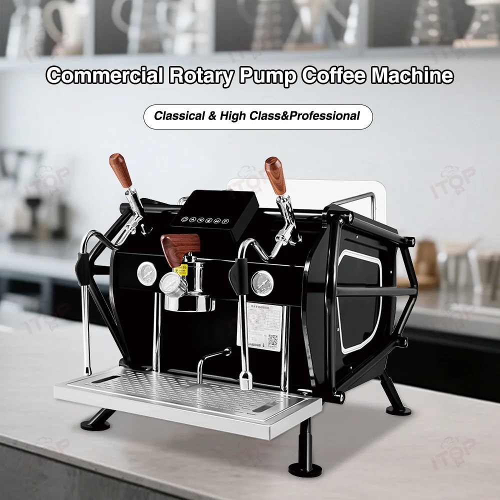 Semi-Automatic Stainless Steel Espresso Maker for Household Use Cappuccino Machine for Hotel Car RV Electric Power US Plug