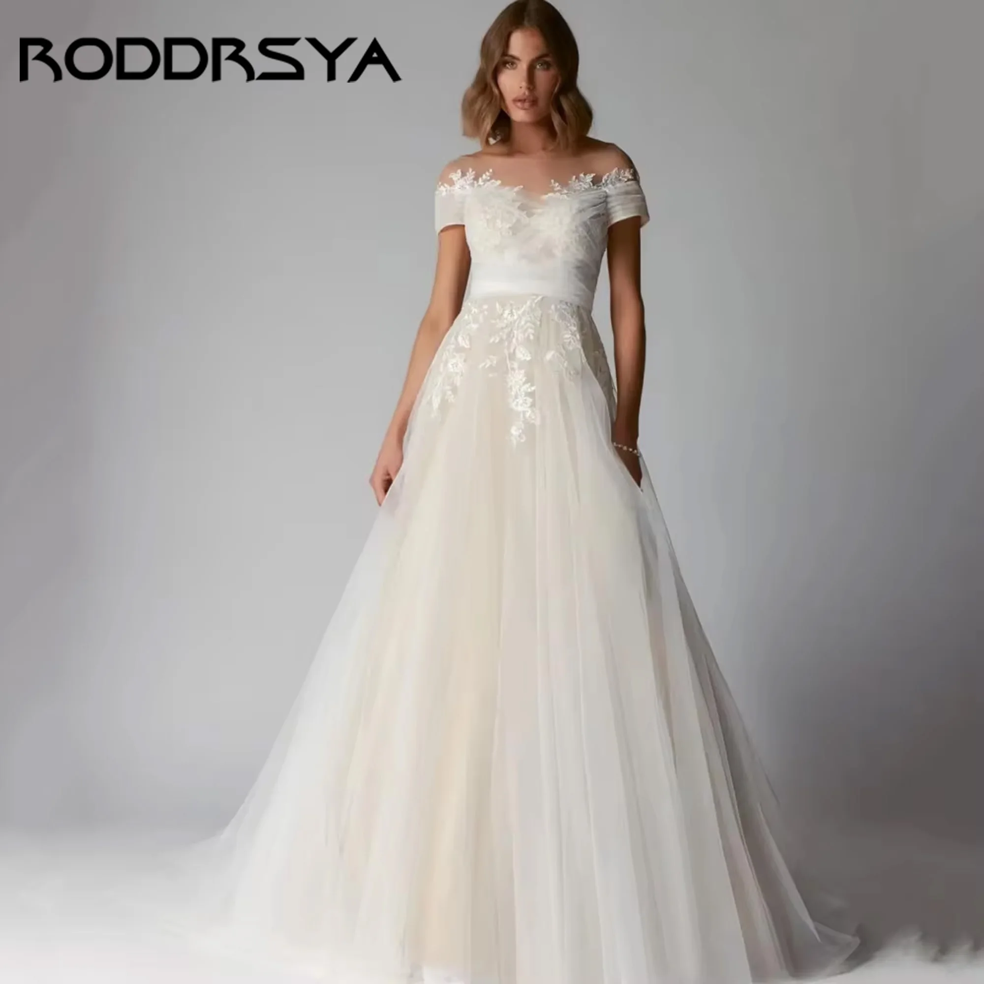 

RODDRSYAElegant A-Line Wedding Dresses Appliques Bridal Gowns Off The Shoulder Sweetheart Bride Robes Robe De Mariée Customized