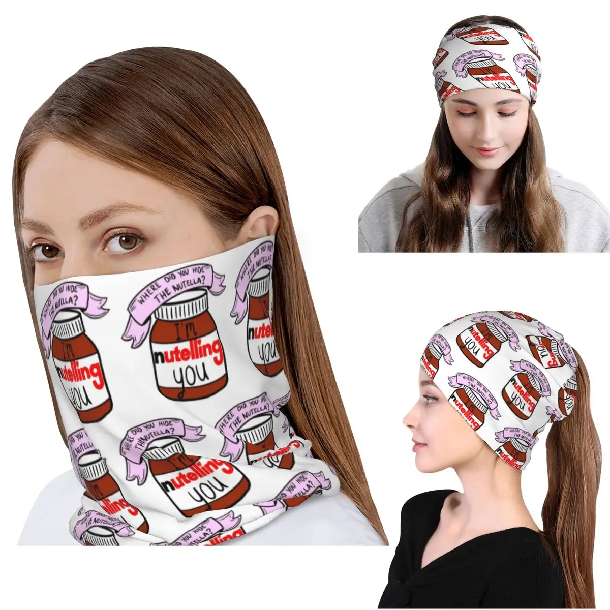 

Nutella Bandana Neck Gaiter Mask Scarf Multi-use Headband Beanies Hat Unisex Adult Washable