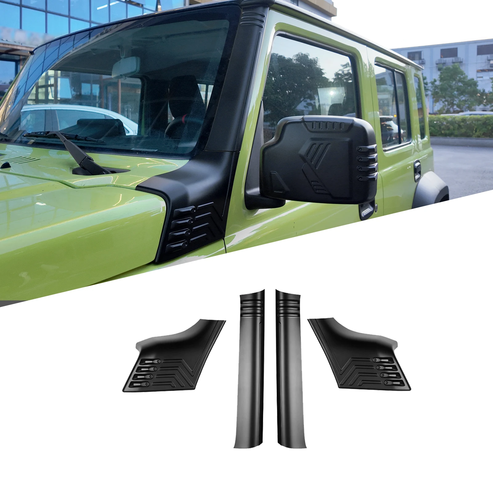 

Matte black LHD RHD for Suzuki Jimny JB64 JB74 2018 2019 2020 2021 2022 2023 2024 2025 Car A-pillar Trim Protective Sticker ABS