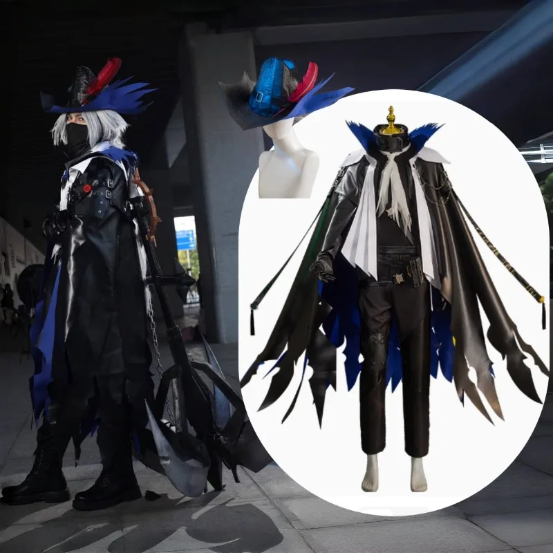

Game Arknights Ulpianus Captains Three Cosplay Costume Uniform Hat Full Set Men Halloween Anime Carnival Party Role Play Outfits
