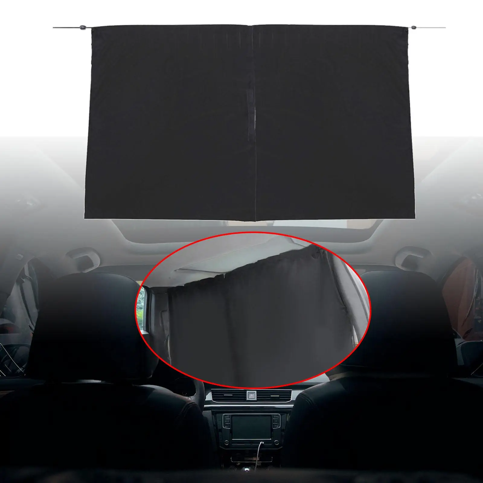 car Divider Curtain Polyester Lightweight Portable Cover Foldable 27Inchx32inch Black Partition Curtain for Trucks SUV Travel