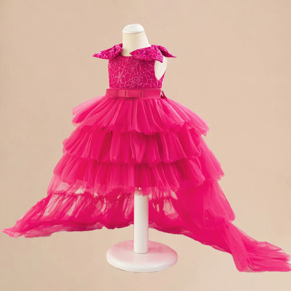 XUNBEI-Robe à Fleurs pour Bol, Volants Impeccable, Traînant, Tulle, Corsage Froncé, Ceinture à Nministériels d en Satin