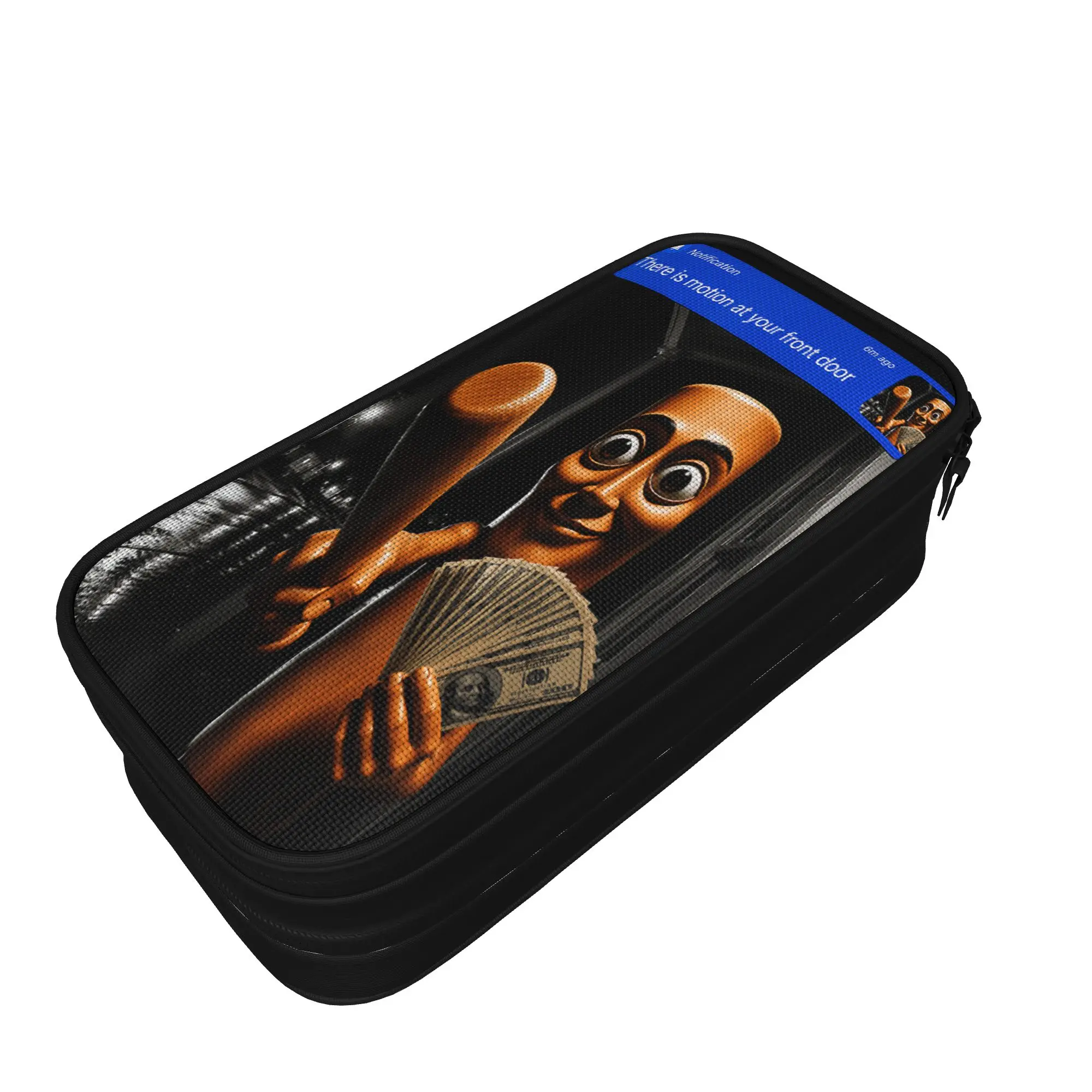 There is Motion at Your Front Tung Tung Tung Sahur Money Pencil Case Back To School Pencil Cases Canvas Boy Girl Pencil Bag