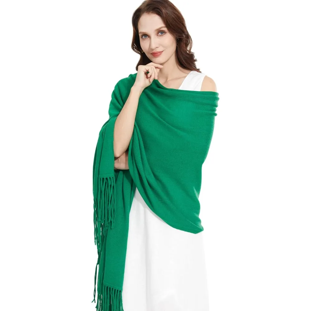 شال من مزيج الكشمير الناعم مع شرابات من الباشمينا للسفر للنساء من Wayfarer مقاس 87 × 28 (ضافي 6 شرابة) #6