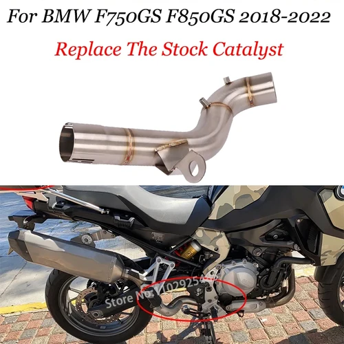 Envío rápido, tubo de enlace medio de escape para motocicleta, reemplazo Original Catalys Slip para BMW F750GS F850GS F850 GS 2018 2019 2020 2021 2022