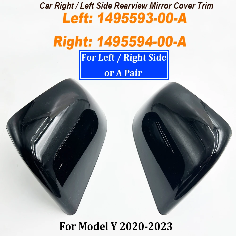 Car Mirror Rearview Mirror Cover Trim Left Right 1495594-00-A 1495593-00-A For 2020 2021 2022 2023 Model Y 149559400A 149559300A