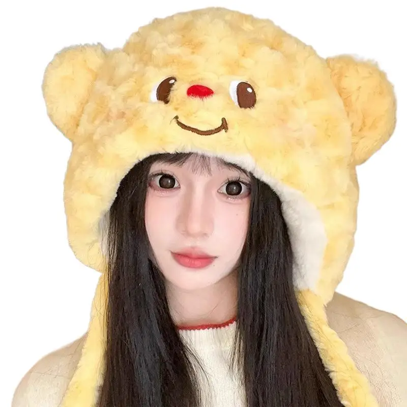 Winter Animal Hats For Adults Animal Bear Character Plush Hat Plush Animal Character Winter Hat For Halloween Christmas