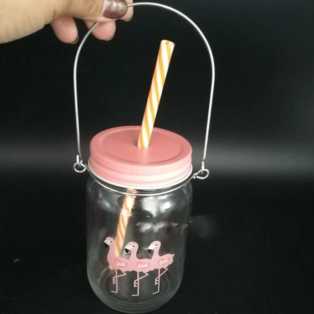 

6 Pcs Mason Jar Handle Hangers Tinplate Material Assembly Perfect for Home Decor Party BBQ 70mm 86mm Diameter Fits