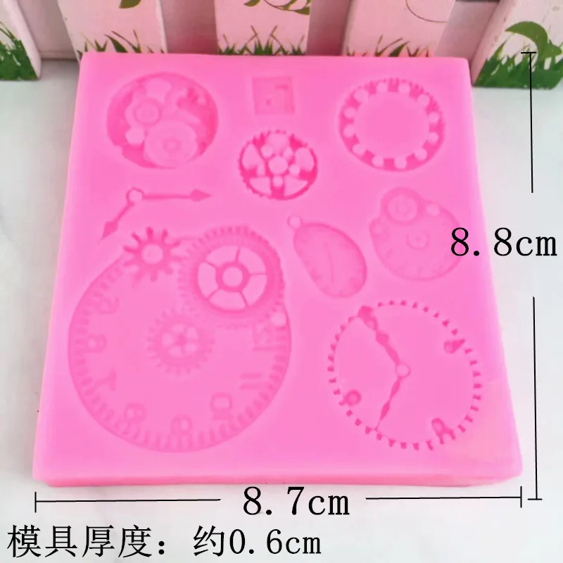 Large Gear Machinery Series Clock Accessories Compass Silica Gel Decorative Candy Cake Chocolate Food Grade Mold