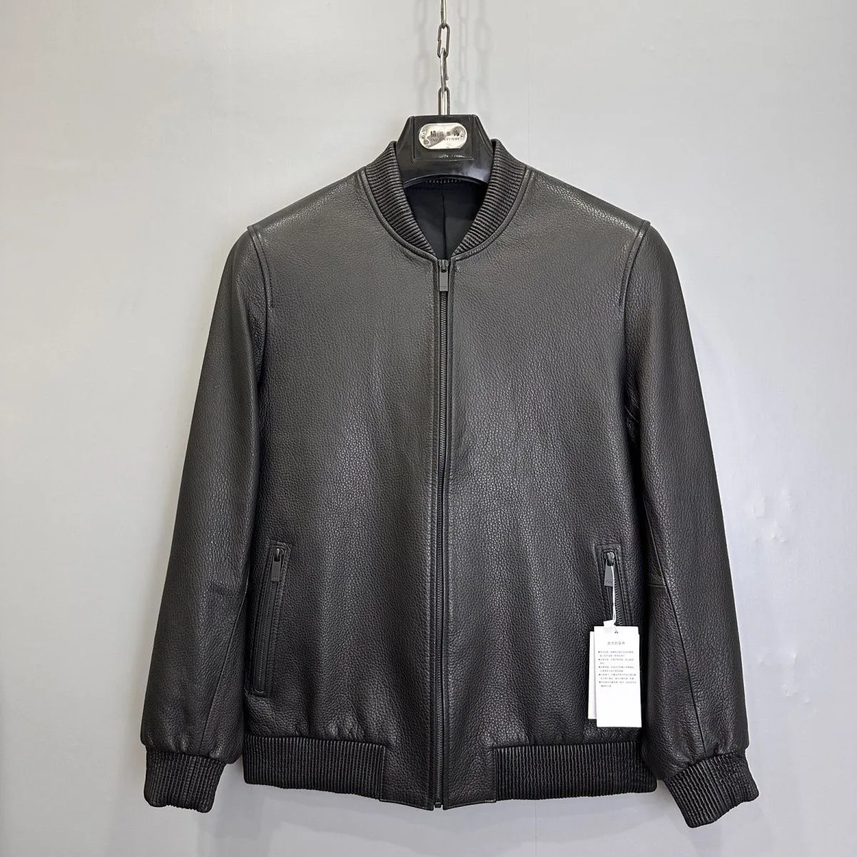 

Мужская бейсбольная куртка из натуральной кожи, осенняя одежда, одно кожаное пальто Busin Sle Long Sve, ветрозащитная водоотталкивающая одежда