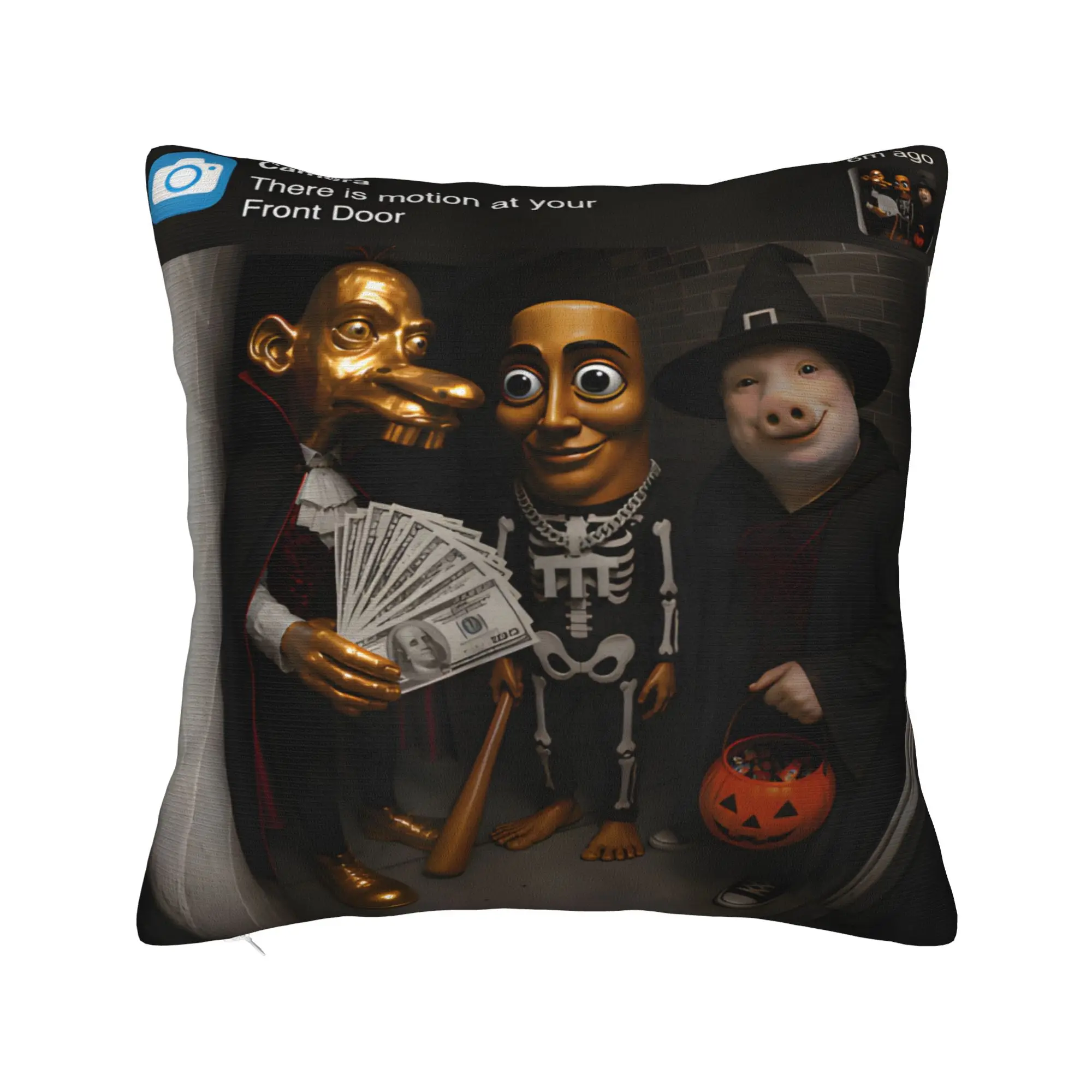 There is Motion at Your Front Door Neegy Funky Ehh Meme  Pillowcase Merch Printing Cushion Cover  Pillow Covers Bed Decor Square