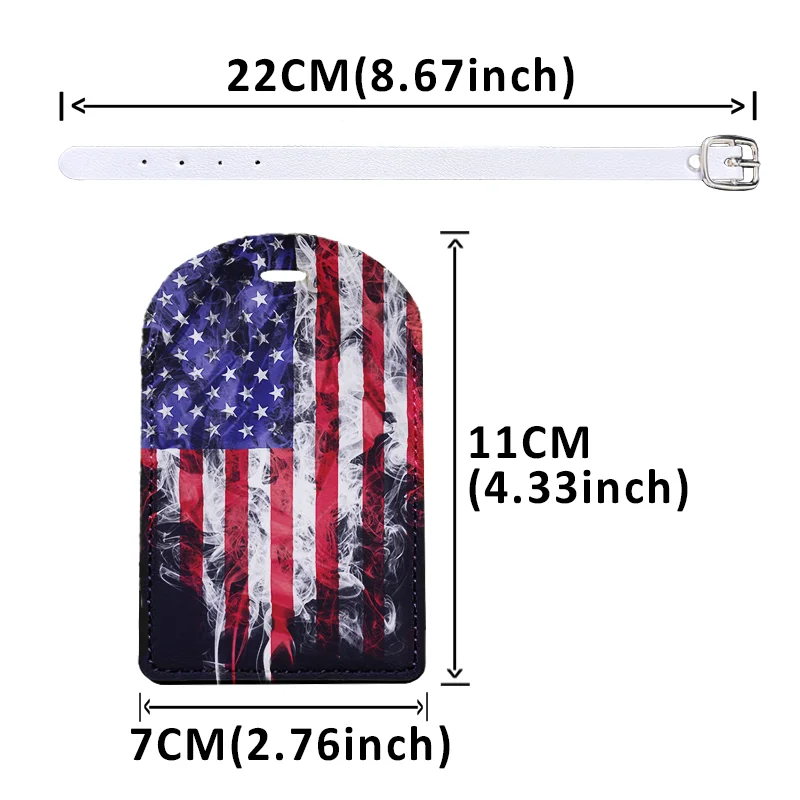 Luggage Tags with Privacy Cover PU Leather Cruise Ship Waterproof Tag Cool Abstract Art Suitcase Tags for Men Kids Women