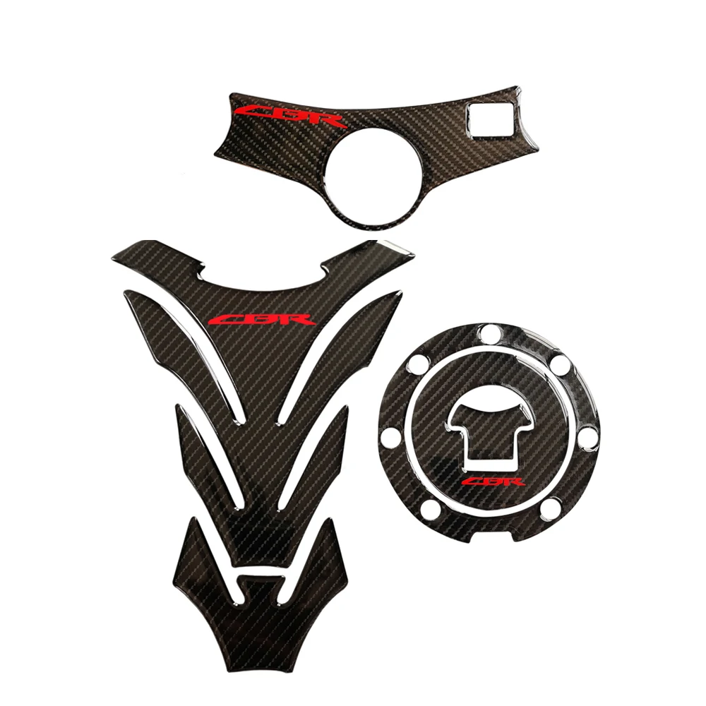 Carbon Fiber Triple Clamp Fuel Tank Cap Protector Sticker Decal For Honda CBR600 F4/F4i 1999 2000 2001 2002 2003 2004 2005 2006