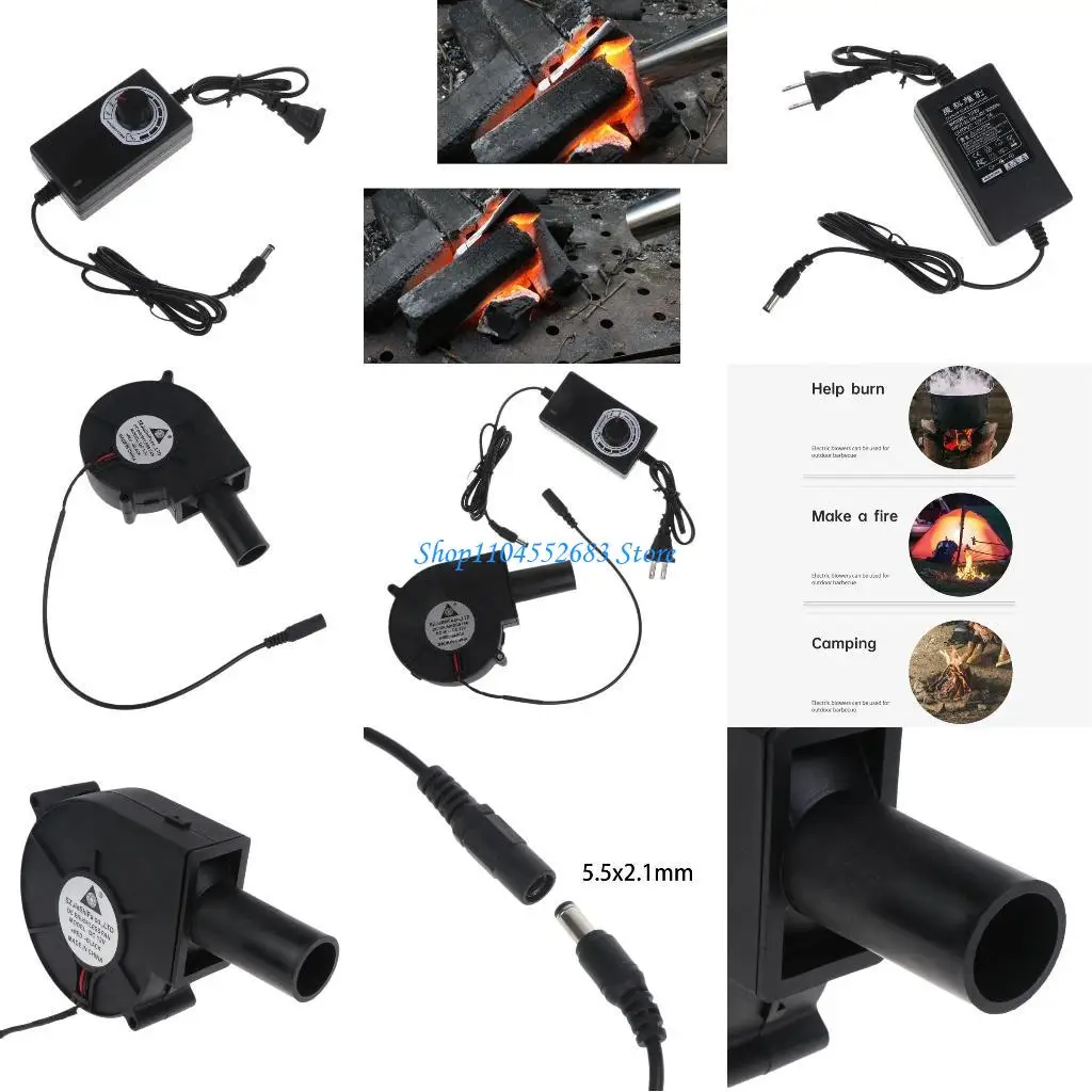 

Y6gd Портативный вентилятор барбекю для 12V 2A 4000RPMPM Air воздуходувка для барбекю для пикника для пикника