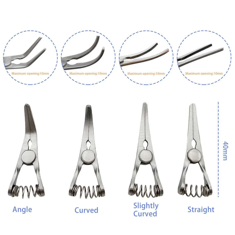 Dispositivo per emostasi microchirurgica in acciaio inossidabile Clip emostatica microscopica regolabile a molla