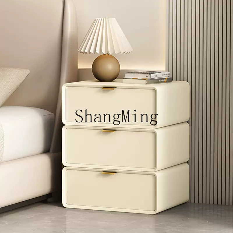 FGall-solid wood bedside, simple and modern color matching three-bucket cabinet, floor-to-ceiling storage cabinet