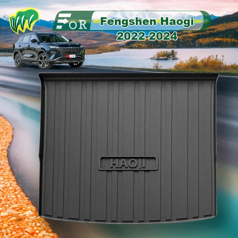 For Fengshen Haogi 2022-2024 TPE Custom Fit Car Trunk Mat All Season Black Cargo Mat 3D Shaped Laser Measured Trunk Liners