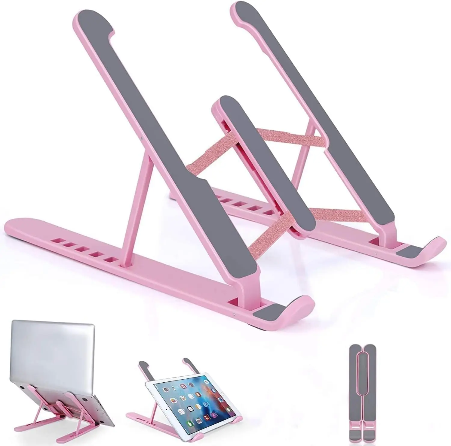 

Adjustable Laptop Stand, Portable Foldable Riser for Desk, Compatible with 10-17.3" Laptops