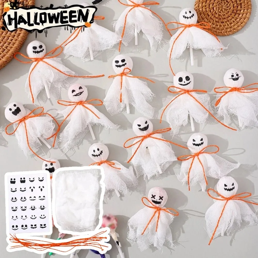 

12Pcs Creative Halloween Lollipop Decoration DIY with Sticker Lollipop Packing Material Pack easy to use Cloth Cover