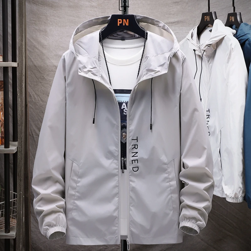 Men's Hooded Sunscreen Breathable Jacket UPF50+ UV Protection Sunburn Coat for Couple Comfortable Sports Sun Protection Clothing