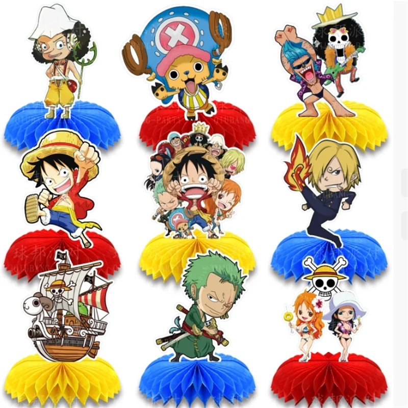 

MINISO 9 Pieces One Piece One Piece Birthday Party Decoration Kids Party Supplies Cupcake Decoration Background Centerpiece
