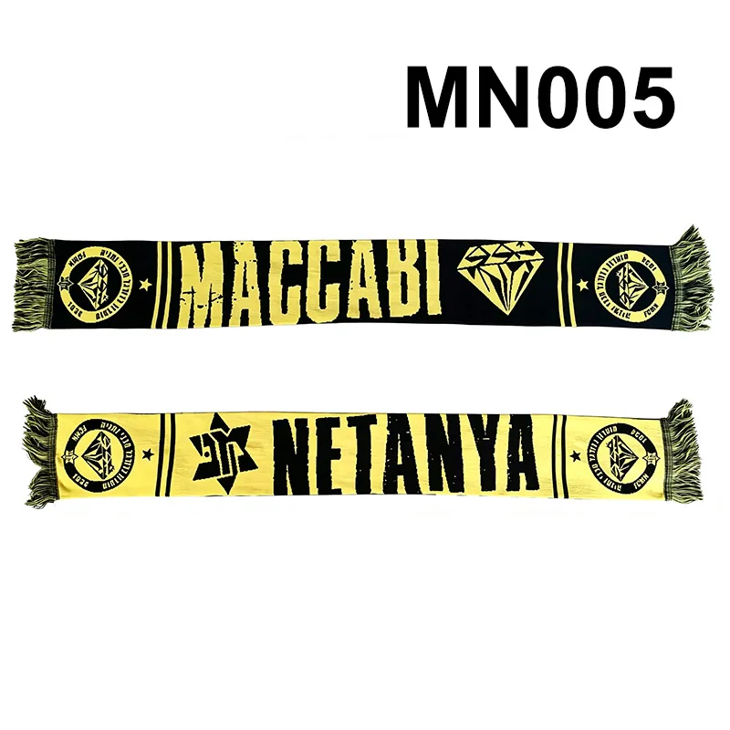 135*20 cm Size Maccabi Netanya FC Scarf for Fans Double-faced Knitted MN005