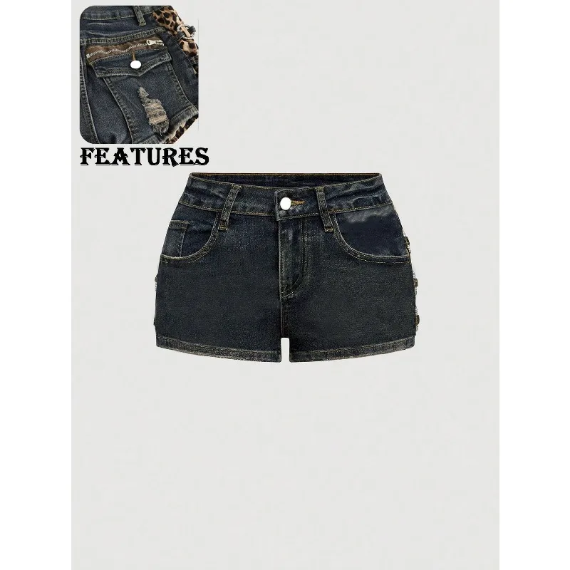 

Women's Denim Short Jorts 2026 Summer Sexy Low-Waisted Skinny Elastic 2000s Vintage Jeans Woman Vintage Y2K Streetwear Hot Jeans