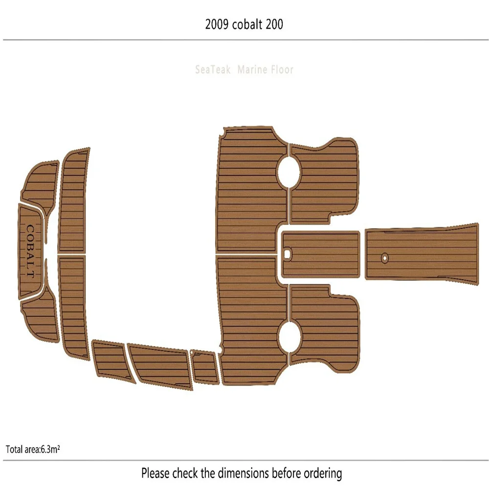 

2009 cobalt 200 cockpit & Swimplatform Pads 1/4" 6mm EVA Faux Teak Deck floor SeaDek MarineMat Gatorstep Style Self Adhesive