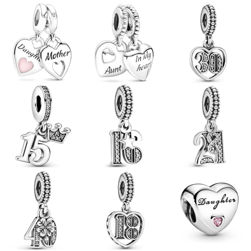 Zilveren Kleur Papa Moeder Lover Vriend Charme Kralen Fit Originele Pandora Ketting Armband Sleutelhanger Diy Fijne Vrouwen Meisjes Sieraden