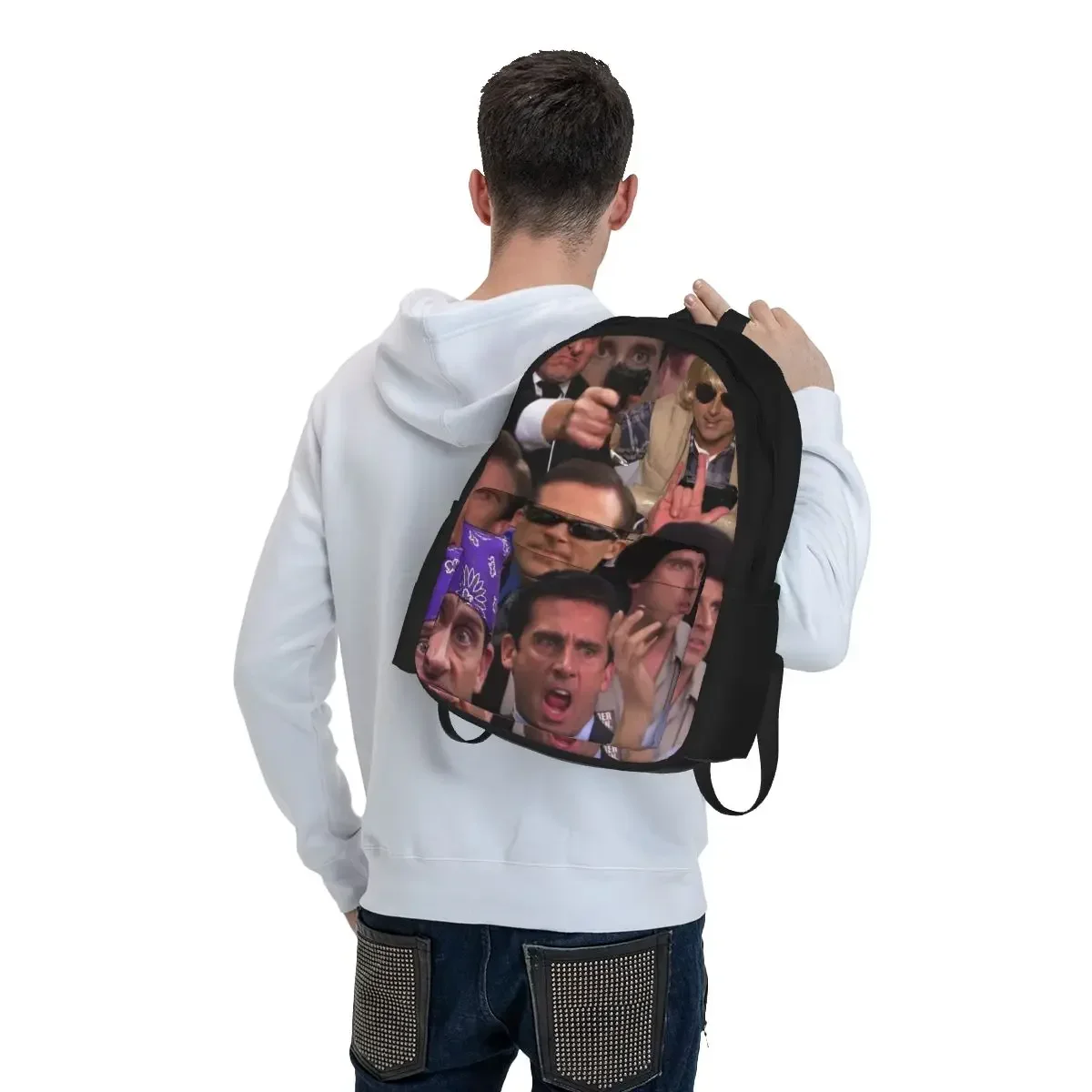 Michael Scott Collage - The Office Backpacks Boys Girls Bookbag Students School Bags Cartoon Travel Rucksack Shoulder Bag