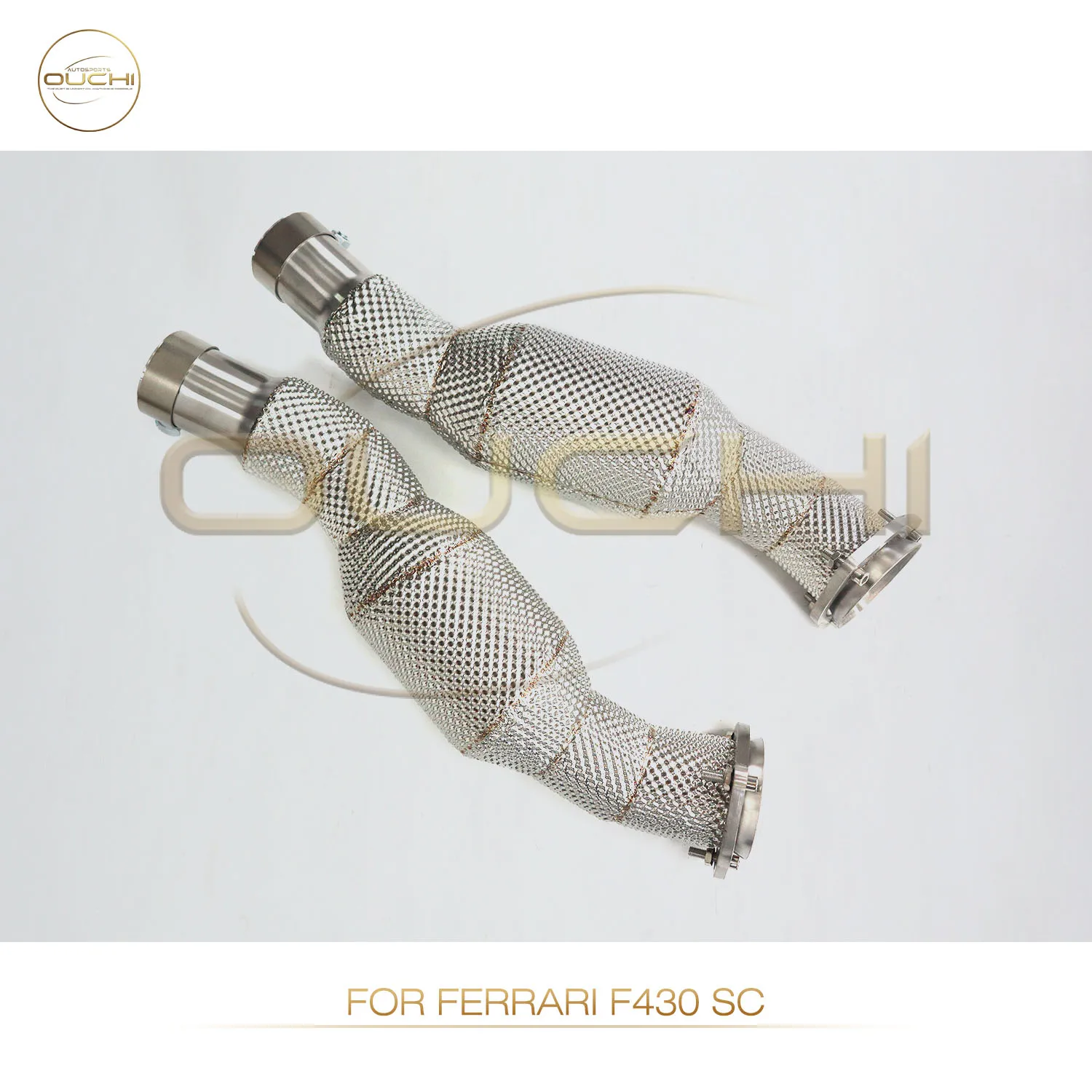 

OUCHI Factory Direct Sales SS304 Catalysis Downpipe for Ferrari F430 SC Performance Exhaust With Heat Shield