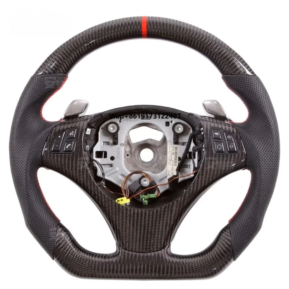 E90 E92 E88 E93 Carbon Fiber for Steering Wheel Modification Assembly OLIVER Fitment 375mm Grip Size No Spokes Old Model Change