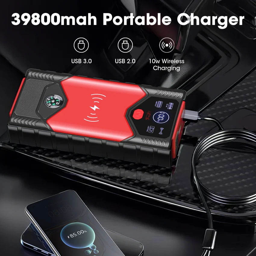 

Super Capacitor Car Jump Starters High Power Multifunction Jump Starter Booster 59800MAH with Arrancador De Bateria Para Auto