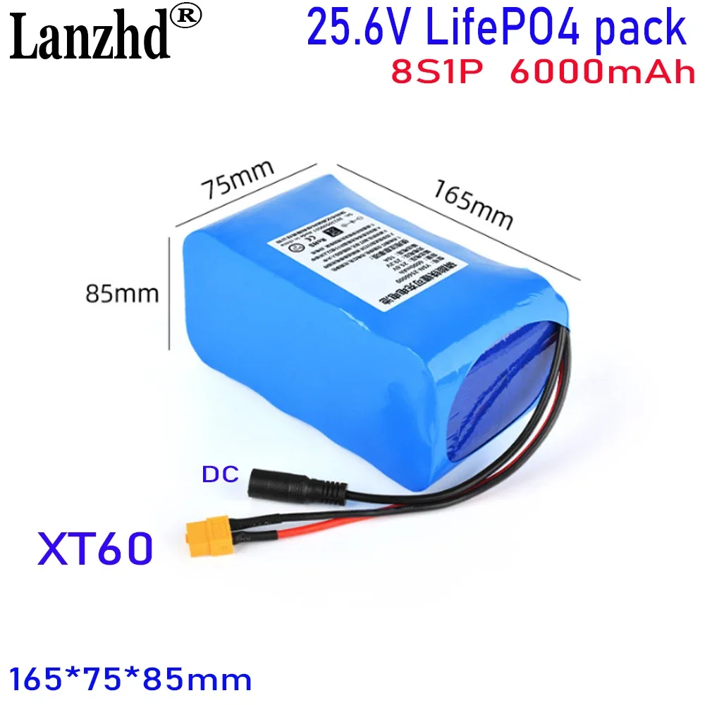 NEW 32700 8S1P LiFePO4 battery Pack 6000mAh Output 24V 25.6V For mobile power supply Audio LED lights Lithium iron phosphate