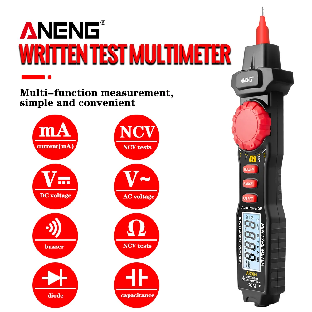 

ANENG A3004 мультиметр цифровой мультимитр цифровой тестер мультиметр профисионал автомат вольтметр индикатор напряжения мультиметры цифровые тестер напряжения авто мультиметры транзистор тестер multimeter esr метр