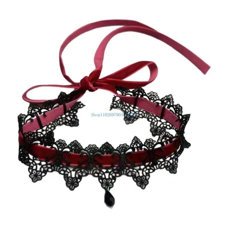 N7YF Soft Lace Chokers Necklace With Adjustable 1M Length Lightweight 16g Elegant Jewelry Piece