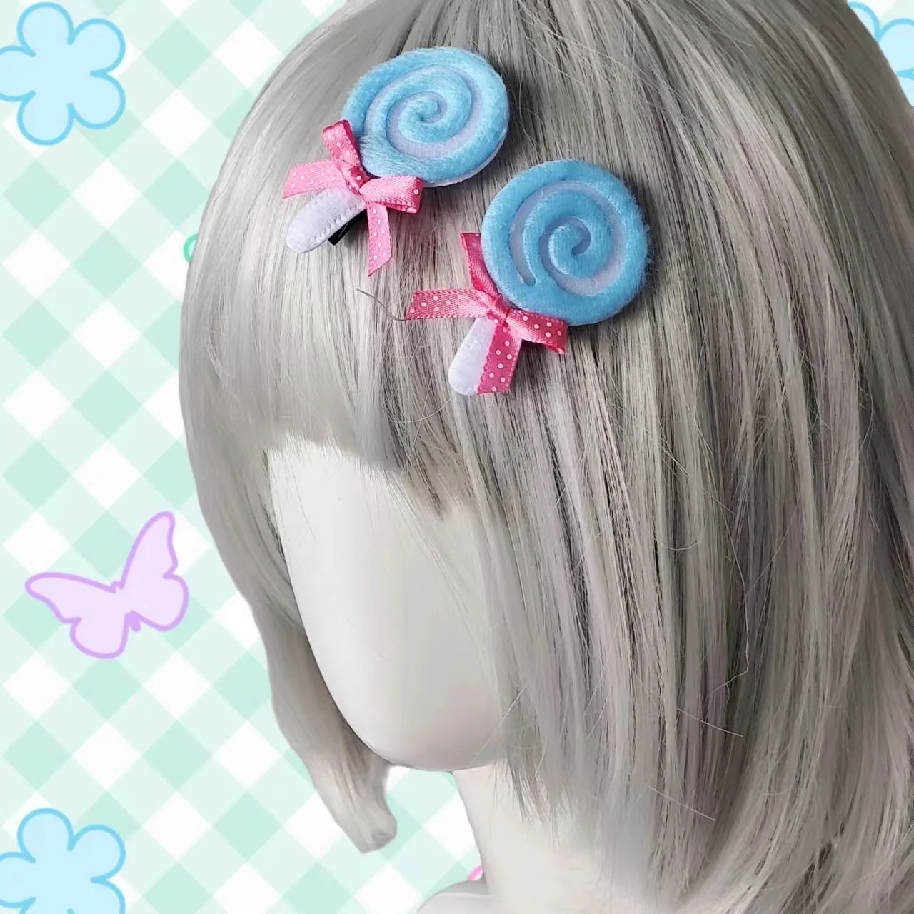 Lolita Girls Lollipop Bowknot Hair Clips Y2K Decorative Star Dopamine Multicolor Hair Barrettes Cute Kids Hair Accessories