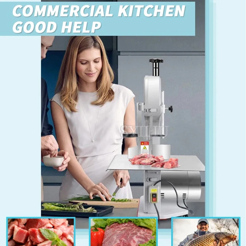 Electric Frozen Meat Bone Cutting Saw/Meat Circular Sawing Machine/Full Stainless Steel Poultry Band Saw Equipment With Blade