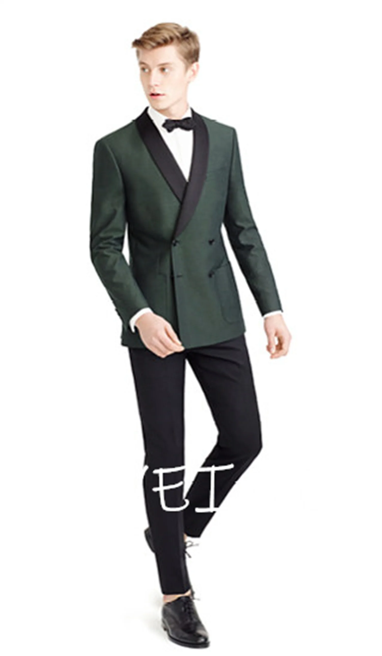

Green Double Breasted Men Wedding Suits Terno Slim Fit Adult Gift Suit Set For Prom Party Tuxedo 2 Pieces Blazer Masculino