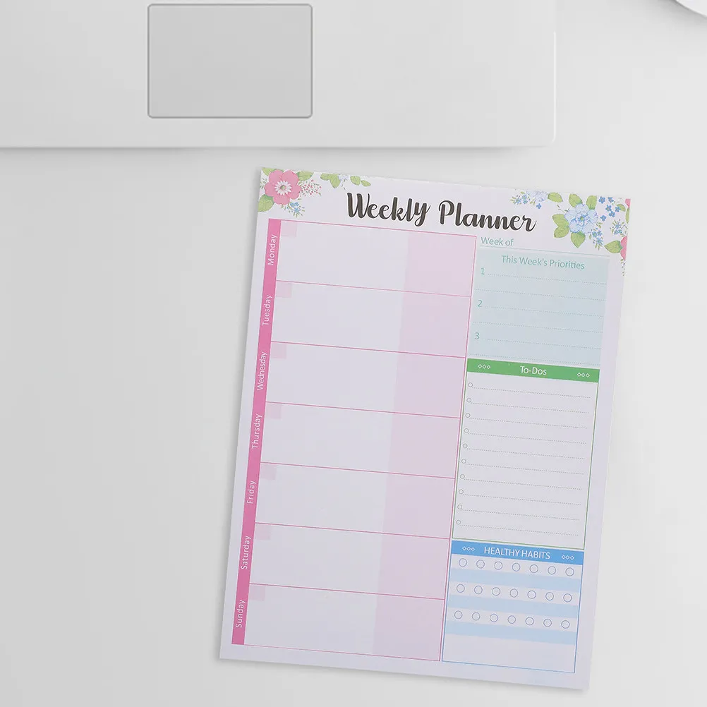 

2Pcs Weekly Planner Notepad Thick Paper Daily to Do List Notebook for Work School Office Home Study Calendar Pad Schedule
