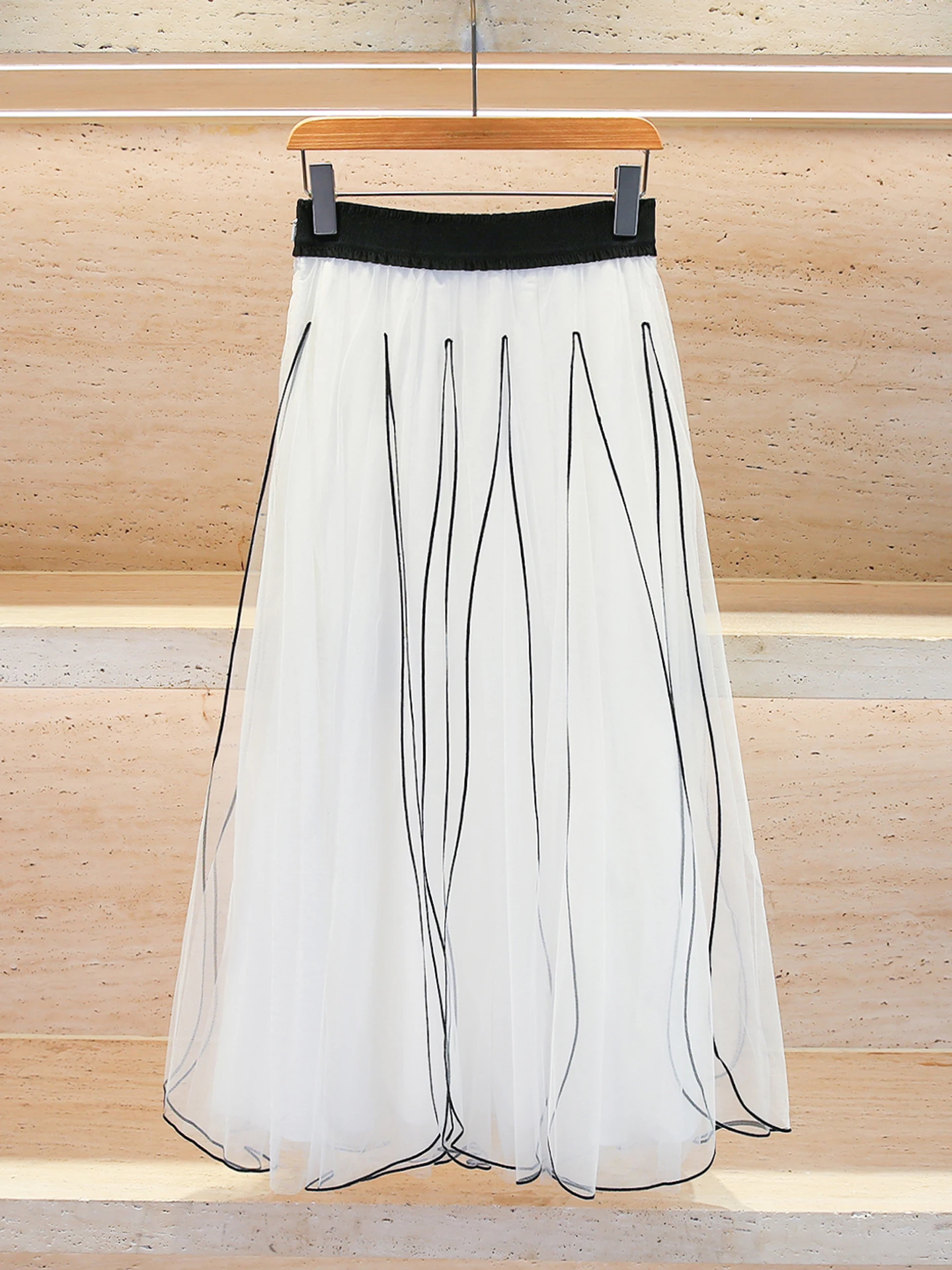 

Ele Long Petal Skirt Me f-length Gentle Wind Autumn 2025 Women's High-waist A-line Commute Sle Daily Wear