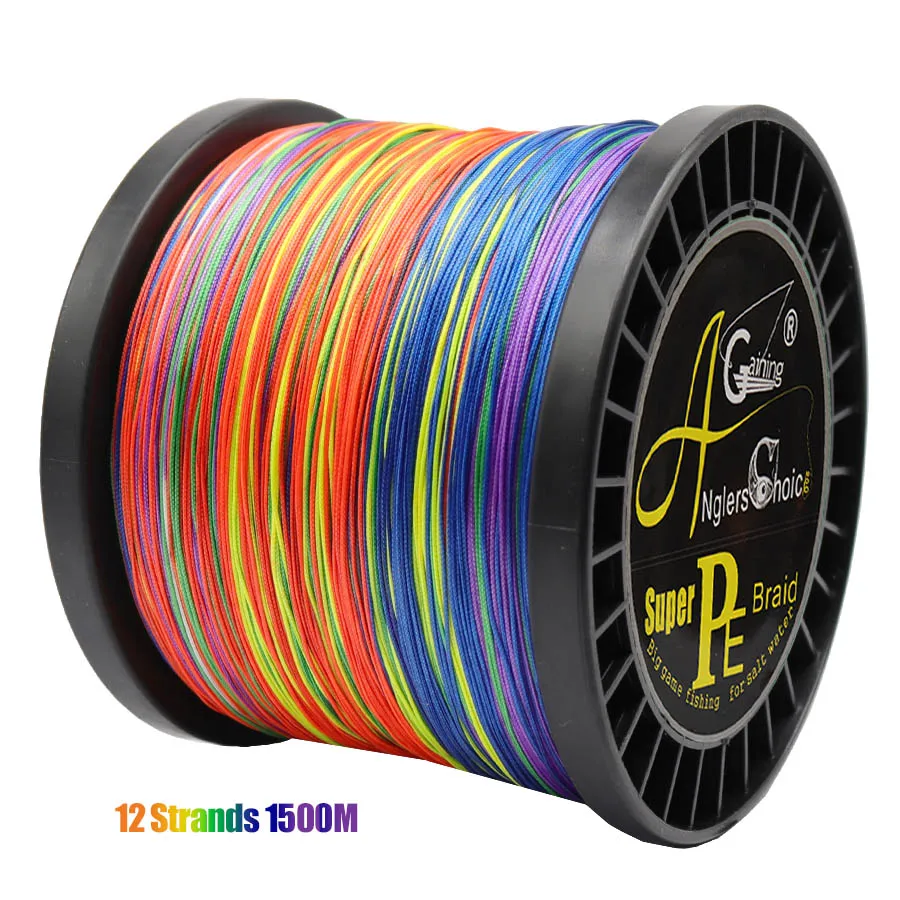 12 Strands Braided Fishing Line 1000m 1500m Abrasion Resistant Braided Line Extremely Thin Smooth Long Casting Line for Sea