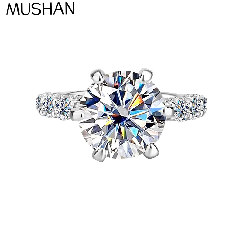 

Ювелирные изделия MuShan: Кольцо из стерлингового серебра 925 пробы с муассанитом цвета D, позолоченное 18-каратным золотом, с патентом MST, изысканное кольцо в подарок для любимого человека