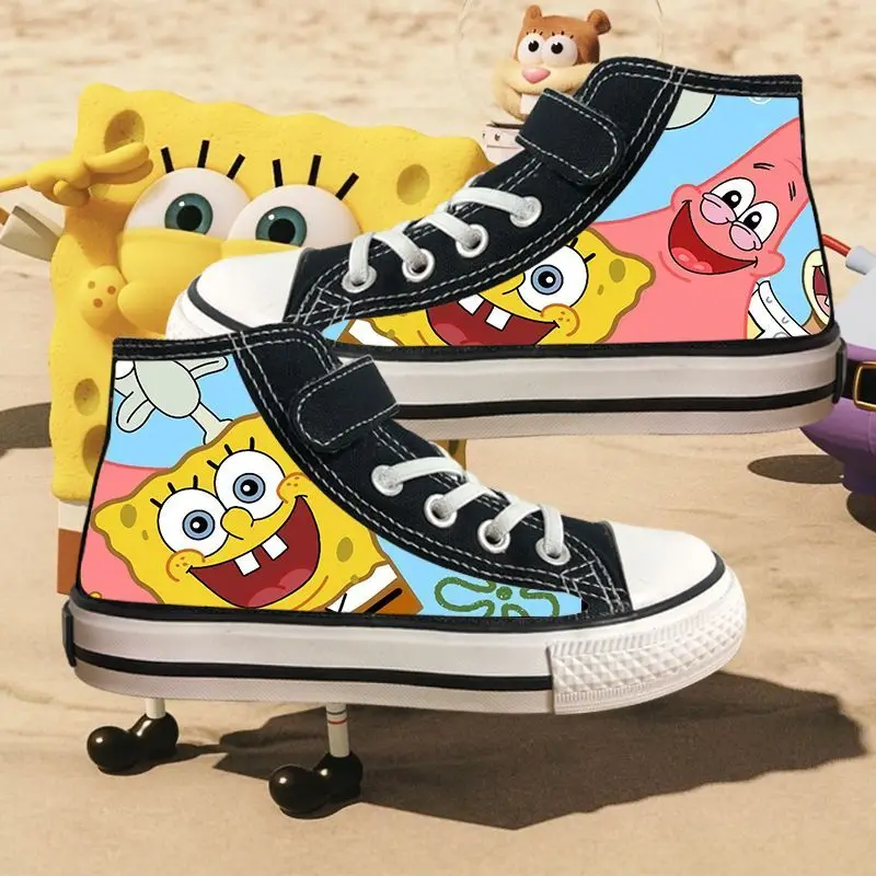 Spongebob Squarepants Casual Student High Top Velcro Sports men\'s Board scarpe per bambini muslimextisc!