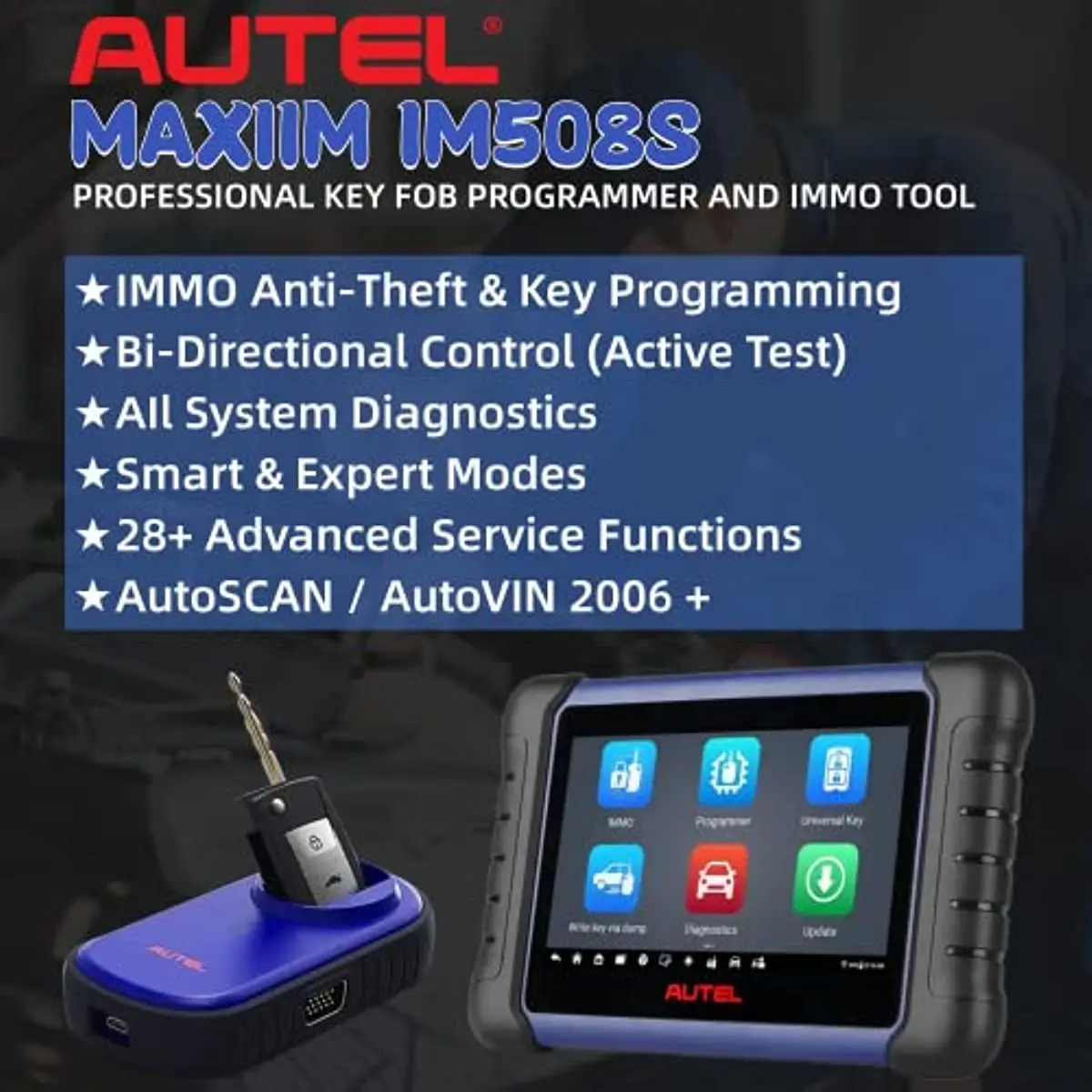 Autel IM508 keychain programming tool,XP200 XP400 tool Key Learning, distance learning system wide scanning tool