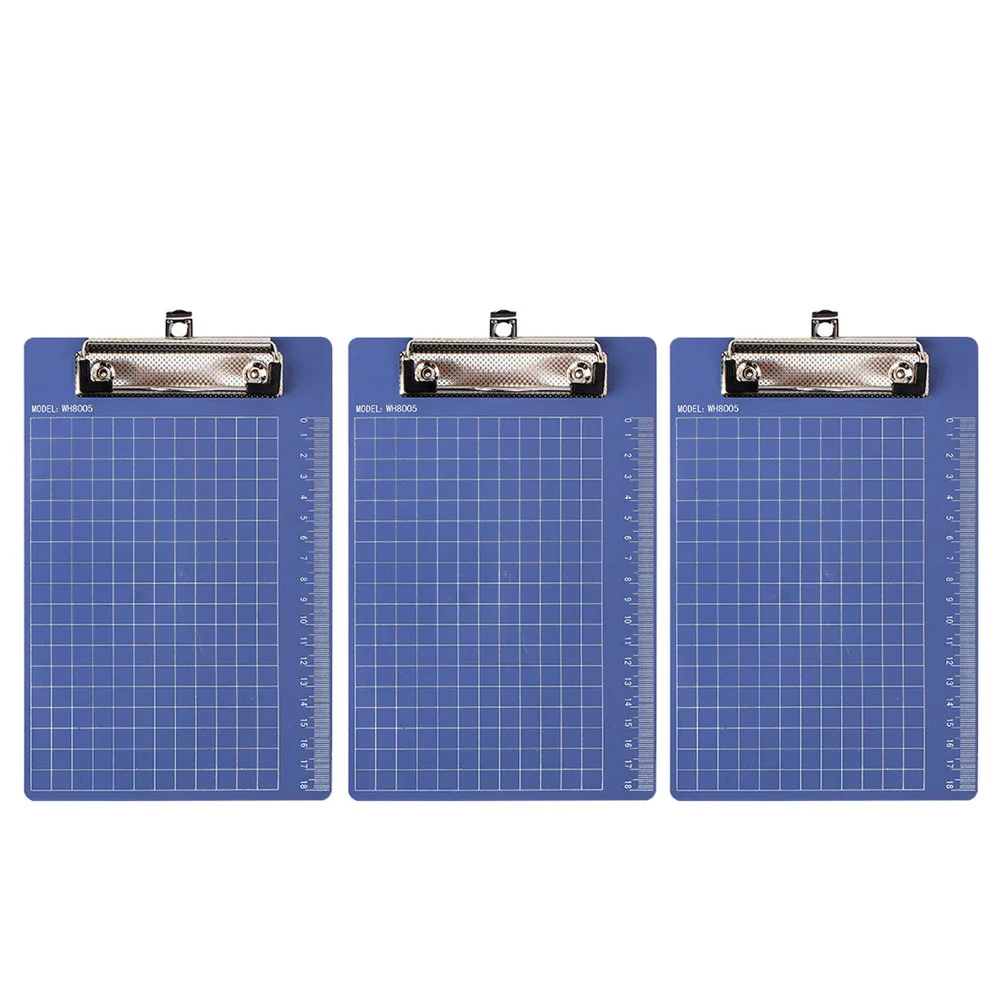 

3Pcs Plastic Clip Board Lightweight Solid Hanging for Office School Writing Holder Clipboard A5 Clip Board